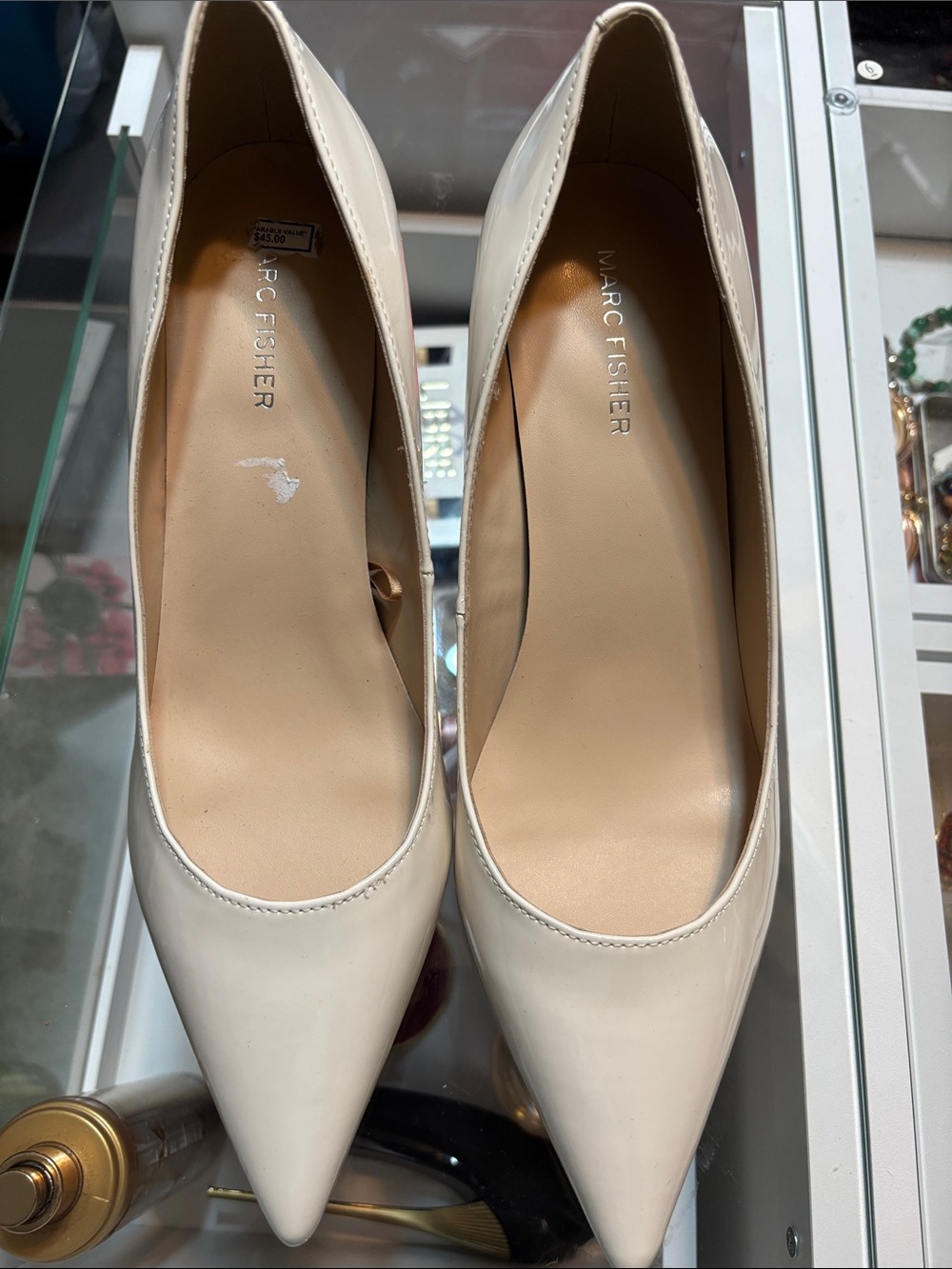 Marc Fisher Cream Pointed Toe Heels